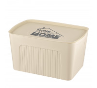 Ящик з кришкою для зберігання Ardesto HouseHold 45.5х31х24.5см, 23л, пластик PP, бежевий