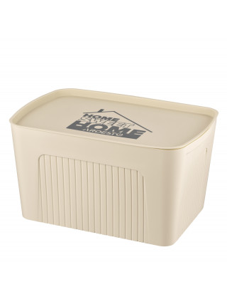 Ящик з кришкою для зберігання Ardesto HouseHold 45.5х31х24.5см, 23л, пластик PP, бежевий