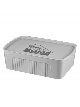 Ящик з кришкою для зберігання Ardesto HouseHold 45.5х31х14см, 13л, пластик PP, сірий