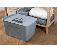 Ящик з кришкою для зберігання Ardesto HouseHold 45.5х31х24.5см, 23л, пластик PP, сірий