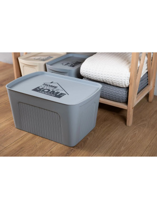 Ящик з кришкою для зберігання Ardesto HouseHold 45.5х31х24.5см, 23л, пластик PP, сірий