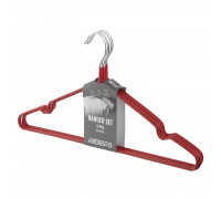 Набір вішаків Ardesto HouseHold 40.5см, 5шт, метал, ПВХ, червоний