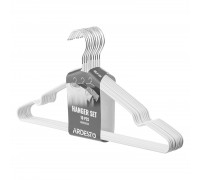 Набір вішаків Ardesto HouseHold 40.5см, 10шт, метал, ПВХ, білий