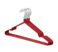 Набір вішаків Ardesto HouseHold 40.5см, 10шт, метал, ПВХ, червоний