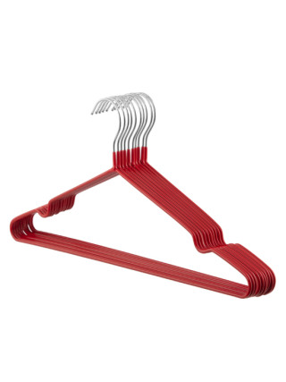 Набір вішаків Ardesto HouseHold 40.5см, 10шт, метал, ПВХ, червоний