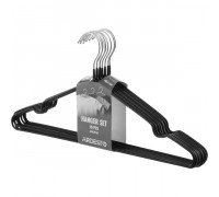 Набір вішаків Ardesto HouseHold 40.5см, 10шт, метал, ПВХ, чорний