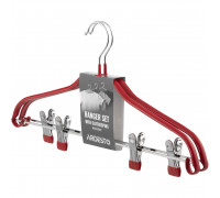 Набір вішаків з прищіпками Ardesto HouseHold 42см, 2шт, метал, ПВХ, червоний
