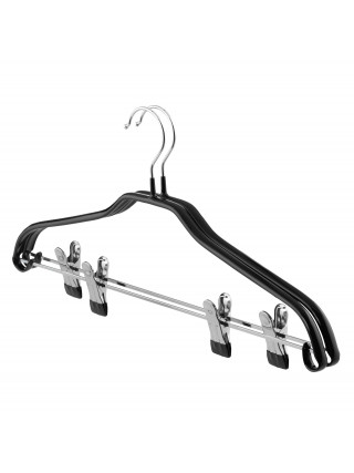 Набір вішаків з прищіпками Ardesto HouseHold 42см, 2шт, метал, ПВХ, чорний