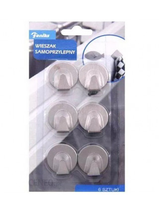 Гачки самоклеючі металеві Feniks КРУГ, 6 шт.