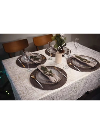 Скатертина Ardesto Shine 120х140см, 100% поліестер, золотавий