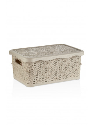 Корзина для побутових речей 10 л LACE, 35*24*15.5 см, Bursev plastik, (сірий)*12
