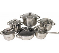 Набір посуду Krauff Heilsam 12 пр ( кастр. 1.5л*2.1л*2.9л*5л,  ківш 1.5л, сков. д. 24см )