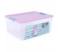Контейнер дитячий "Smart Box" з декором 7,9 л. Pet Shop (прозорий/рожевий/бірюзовий)