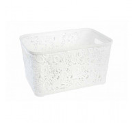 Корзина для побутових речей ''Ажур'' 7,5 л., (20*30,5*16,5 см.) (біла) без кришки