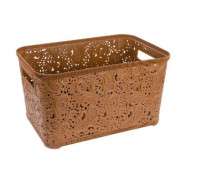 Корзина для побутових речей "Ажур" 4,7 л. (20*30,5*11,5 см.) (коричнева) без кришки