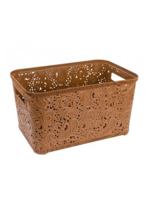 Корзина для побутових речей "Ажур" 4,7 л. (20*30,5*11,5 см.) (коричнева) без кришки