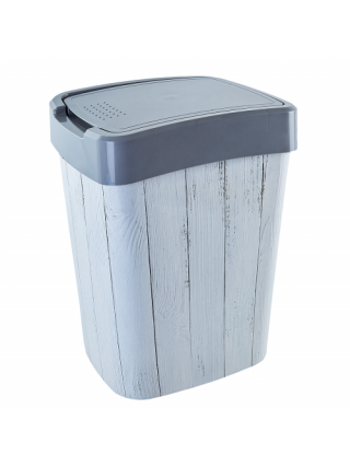 Відро для сміття "Євро" 10 л. з декором (сірий, Декінг)