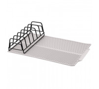 Сушарка для посуду Ardesto minimalism, килимок та сушарка 39х25х8см, силікон, метал, сірий