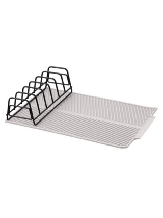 Сушарка для посуду Ardesto minimalism, килимок та сушарка 39х25х8см, силікон, метал, сірий