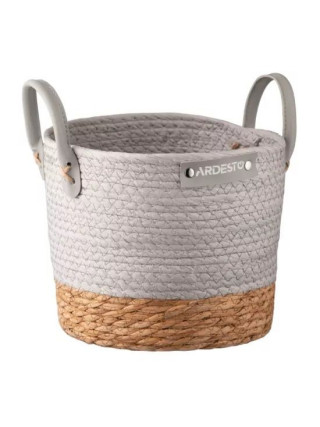 Кошик Ardesto minimalism 23х23х19см, паперовий шпагат, рогожка, сірий