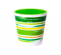Вазон ЗІ ВСТАВКОЮ "Деко" 16*15,5 1,8 л з декором (Фарби: зел) 