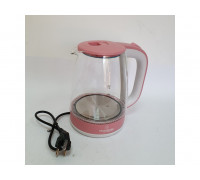 Чайник електричний Crownberg (скло) рожевий 2 л, 1800 Вт, дисковий
