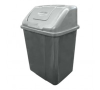 Вiдро для смiття Plastic's Craft 9.5 л, з поворотною кришкою, (сірий)
