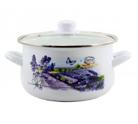 Каструля емальована Interos Лаванда 2 л., d-18 см.