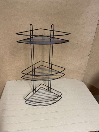 Поличка в ванну кімнату 3-х ярусна Україна кутова (чорна)