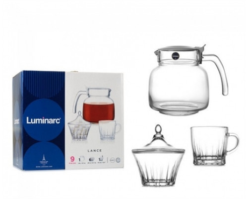 Набір чайний Luminarc 9 предметів Lance (чайн1,2л+6 круж200мл+цукорн)