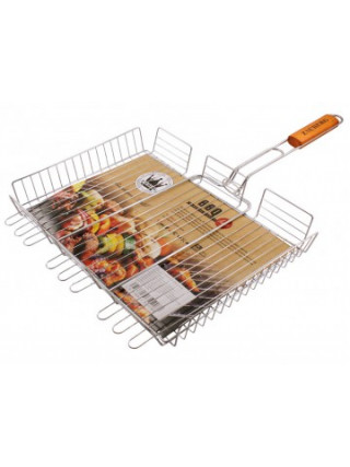 Решітка для грилю глибока Interos 65*40*30*5 см мет. з дер/руч  