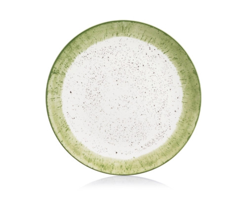 Тарілка обідня Ardesto Siena, 27см, порцеляна, біло-зелений