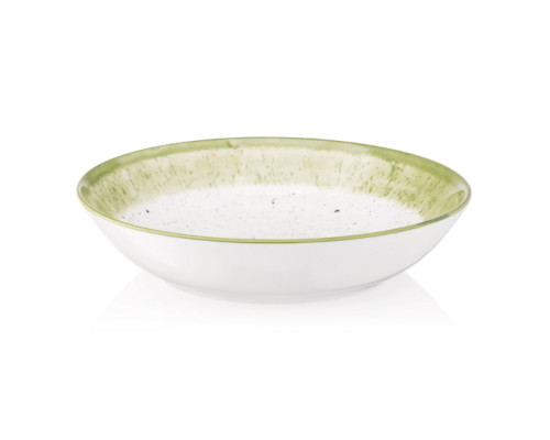 Тарілка супова Ardesto Siena, 20см, порцеляна, біло-зелений