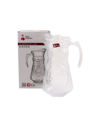 Глечик скляний Ristal Red chery 1,8 л з кришкою