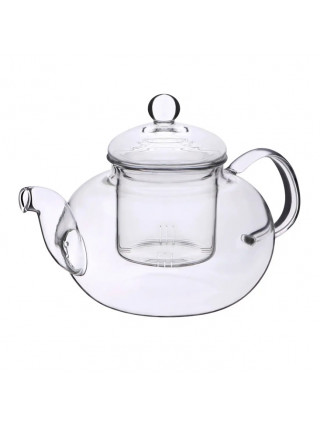 Чайник скляний заварювальний Interos 1000 мл зі скляним фільтром 