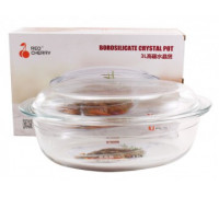 Каструля скляна жароміцна Interos Red Cherry 3,0 л овальна