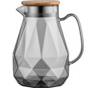 Глечик з кришкою Ardesto Graphite 1500мл, боросилікатне скло, бамбук, нержавіюча сталь, сірий