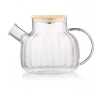 Заварник Ardesto Iceberg 1000мл, боросилікатне скло, бамбук, прозорий