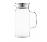 Глечик з кришкою Ardesto 1200мл, боросилікатне скло, нержавіюча сталь, прозорий