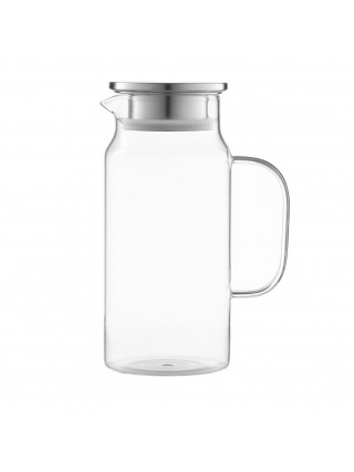 Глечик з кришкою Ardesto 1200мл, боросилікатне скло, нержавіюча сталь, прозорий