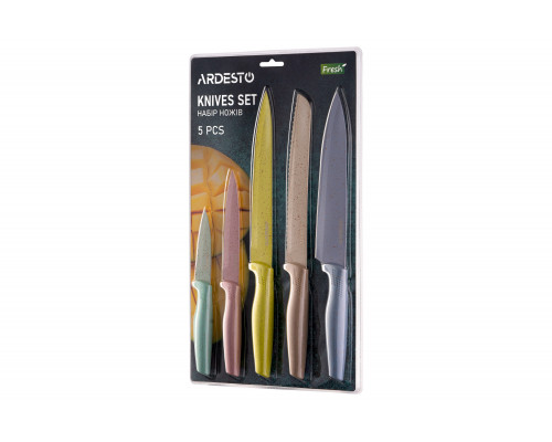 Набір ножів Ardesto Fresh  5 пр., нержавіюча сталь, пластик