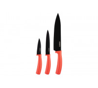 Набір ножів Ardesto Black Mars  3 пр., червоний, нержавіюча сталь, пластик