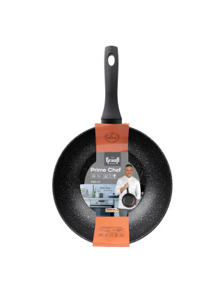 Сковорода wok Krauff Prime Chef д. 28 см алюмінієва з антипригарним мармуровим покриттям 