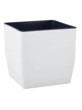 Вазон "Квадро" низький 16*16*15,5 см. (біла троянда)