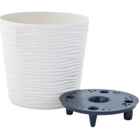 Вазон "Ф'южн" зі вставкою низький d-12*11 см. (біла троянда)