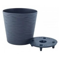 Вазон "Ф'южн" зі вставкою низький d-12*11 см. (граніт)