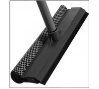 Швабра для миття вікон, нержавіюча телескопічна ручка, 25см (чорна)