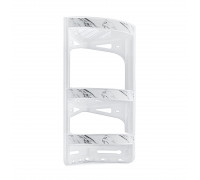 Поличка в ванну кімнату кутова 3-х ярусна 20*30,5*56 см, (білий мармур)*12