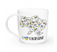 Кружка 360 мл. Kvarta I love Ukraine бочка  + подарункова коробка 