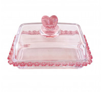 Маслянка скляна Olens "Рожеве Серце" 10,5*16,5*10 см.